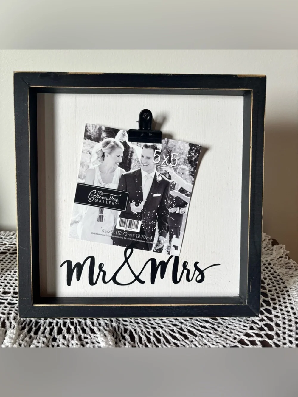 Mr & Mrs Black Clip Photo Frame 10” NEW